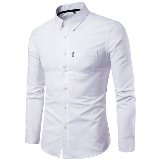 La Seoul Slim – Chemise habillée coréenne à manches longues coupe slim pour homme