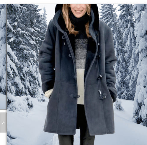 L'Aurora — Trench à capuche vintage doublé polaire pour femme
