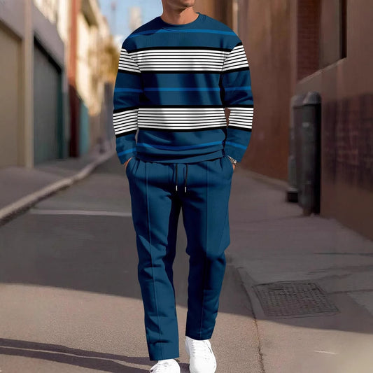 Ensemble deux pièces décontracté sportif homme : Sweat-shirt col rond et pantalon