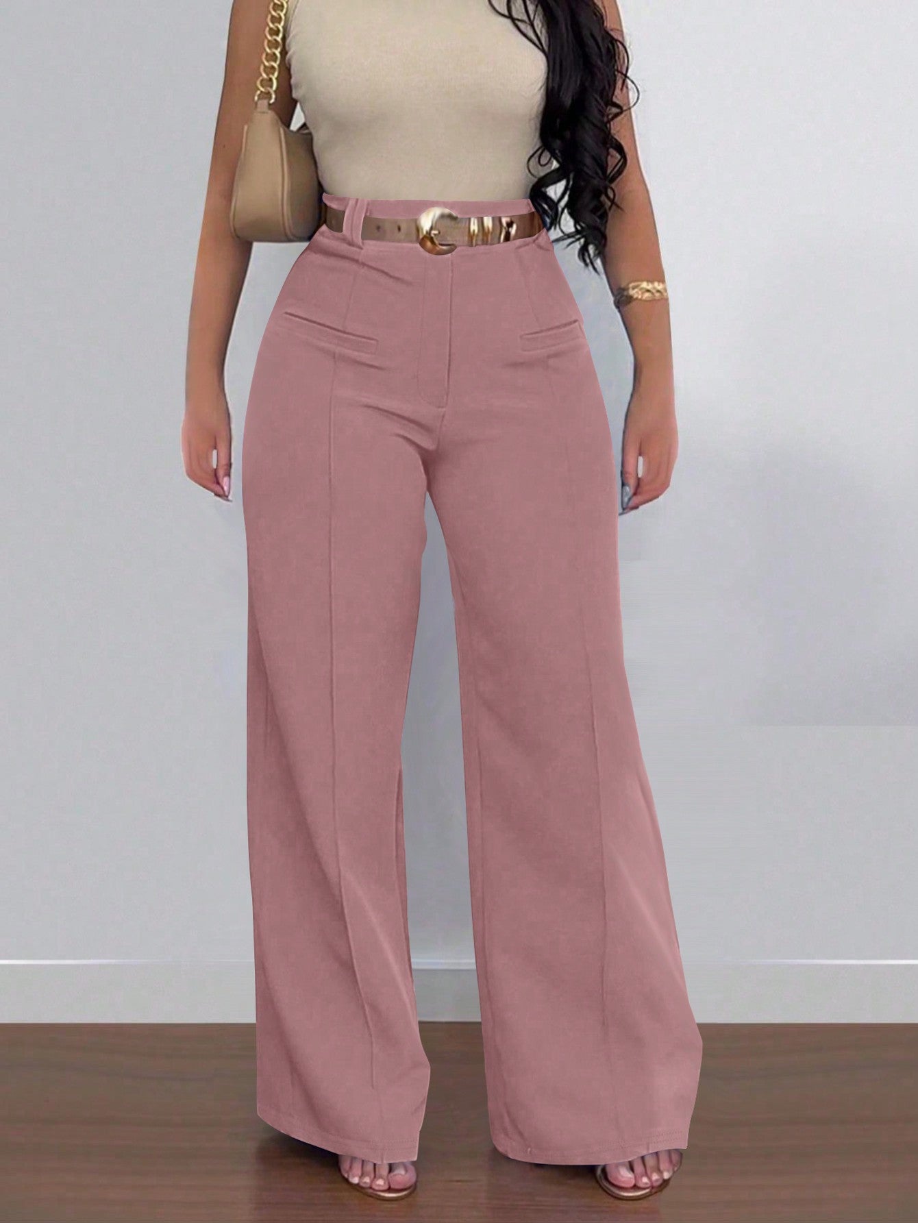 The Valeraine | Pantalon habillé à jambes larges pour femme – Infroissable et professionnel