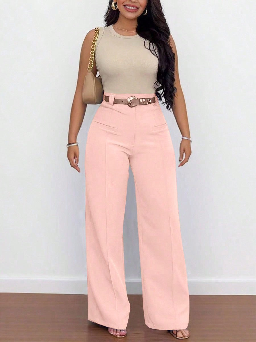The Valeraine | Pantalon habillé à jambes larges pour femme – Infroissable et professionnel