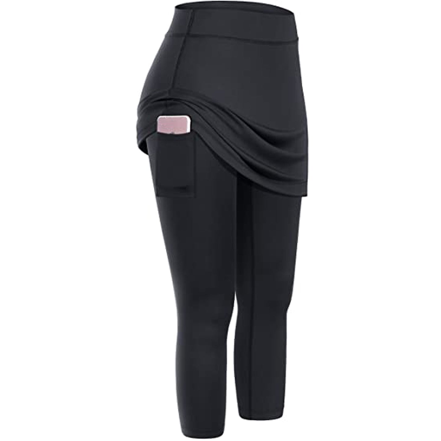 Legging-jupe modeste pour femme | Pantalon de tennis et de yoga avec jupe et poche