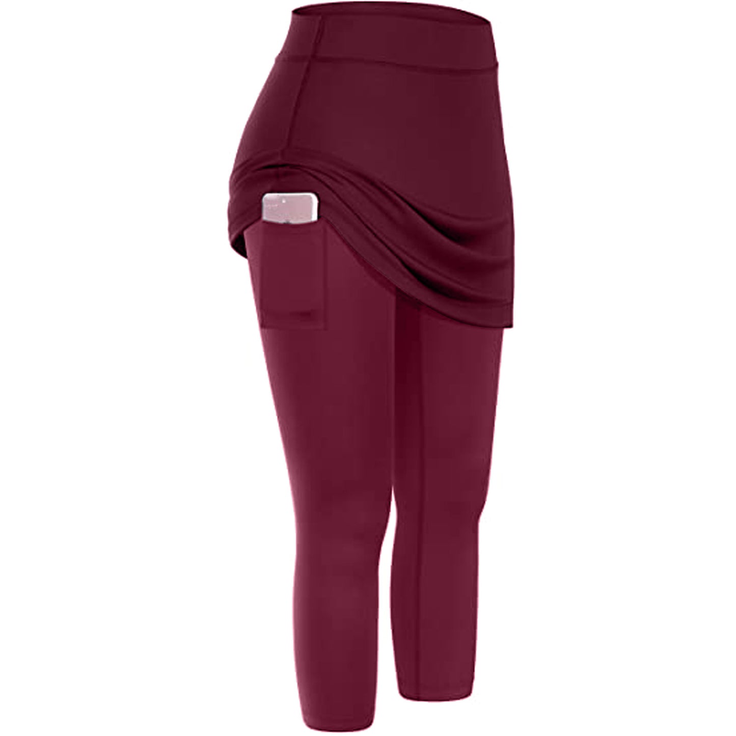 Legging-jupe modeste pour femme | Pantalon de tennis et de yoga avec jupe et poche