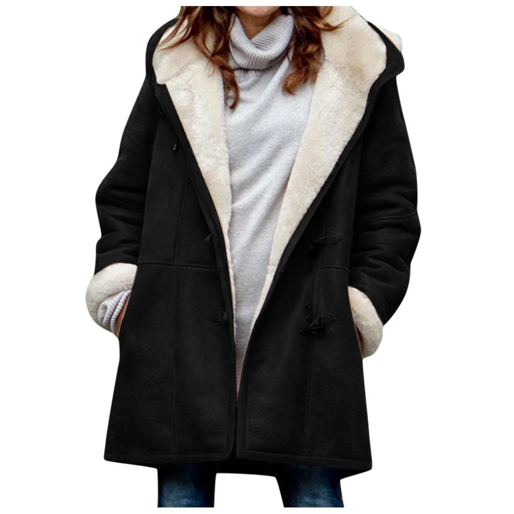 The Aurora — Women's Fleece-Lined Vintage Hooded Trench Coat