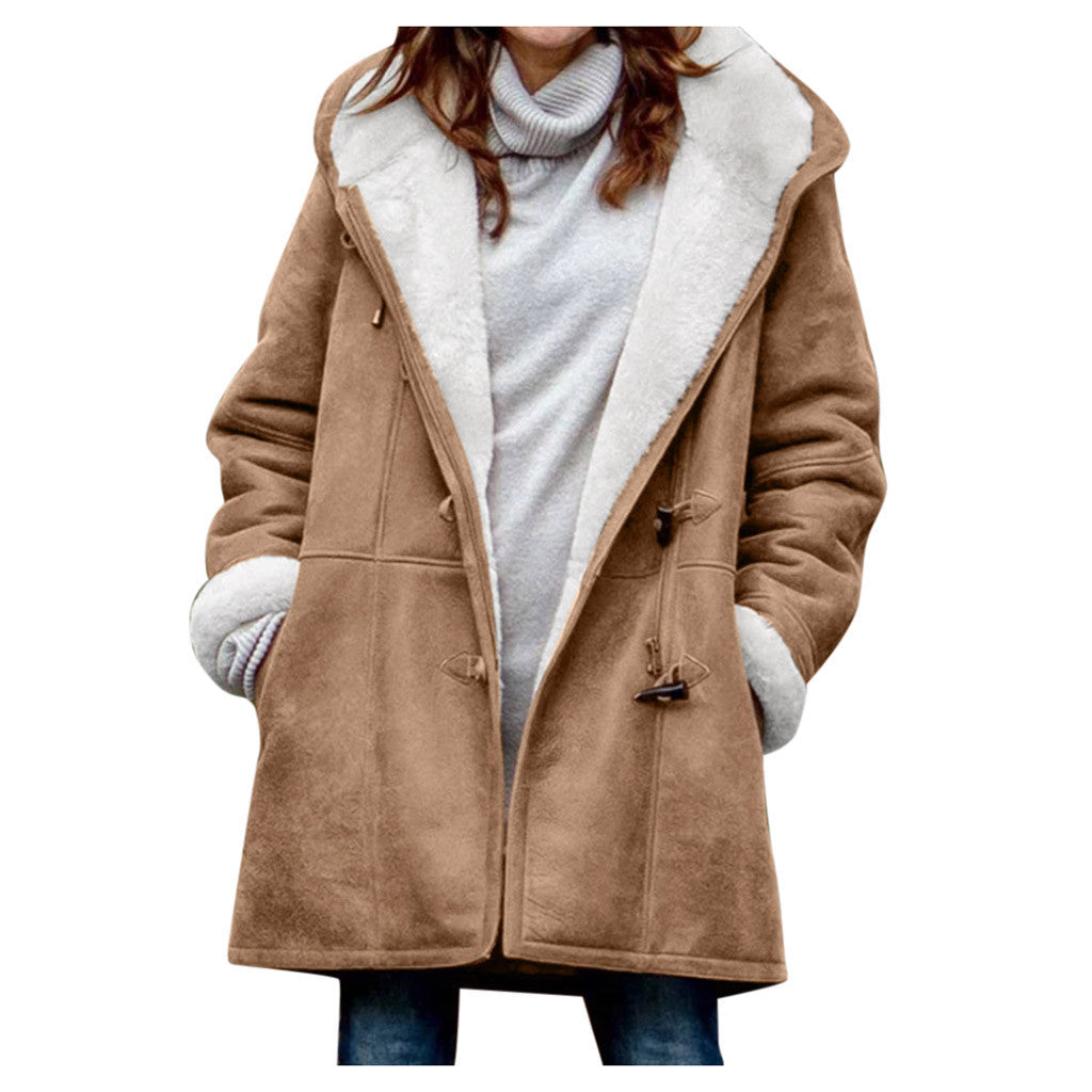The Aurora — Women's Fleece-Lined Vintage Hooded Trench Coat