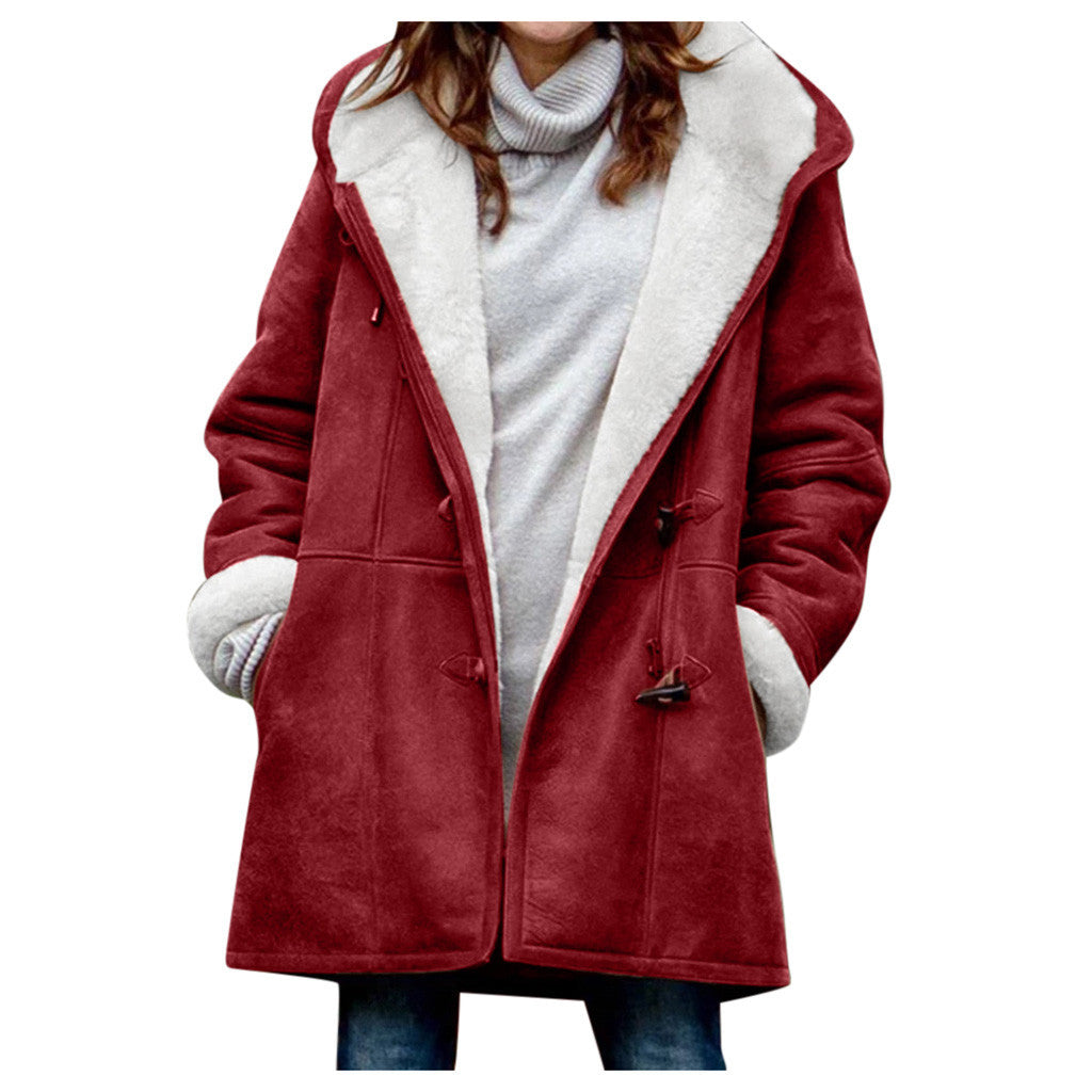 The Aurora — Women's Fleece-Lined Vintage Hooded Trench Coat