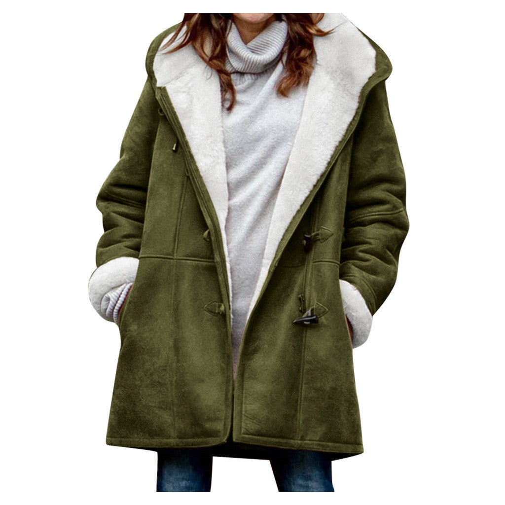 The Aurora — Women's Fleece-Lined Vintage Hooded Trench Coat