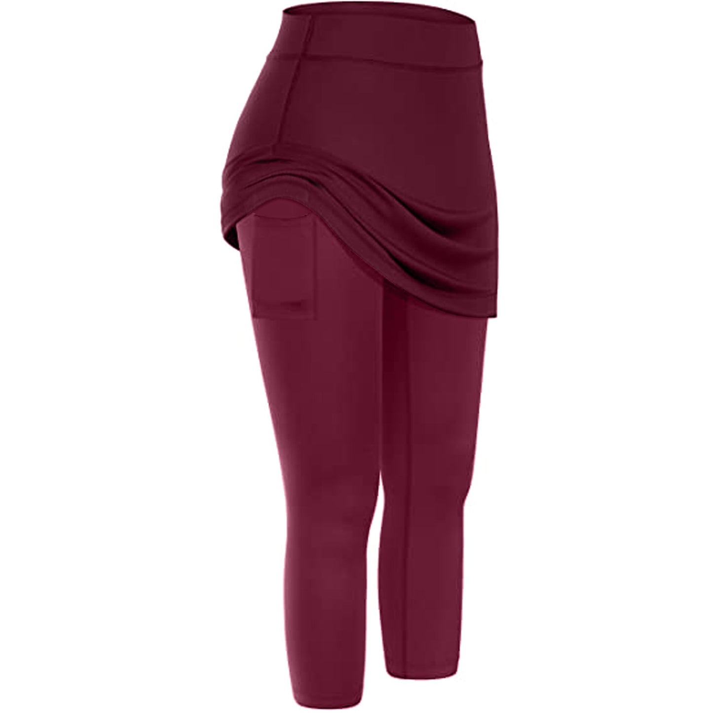 Legging-jupe modeste pour femme | Pantalon de tennis et de yoga avec jupe et poche