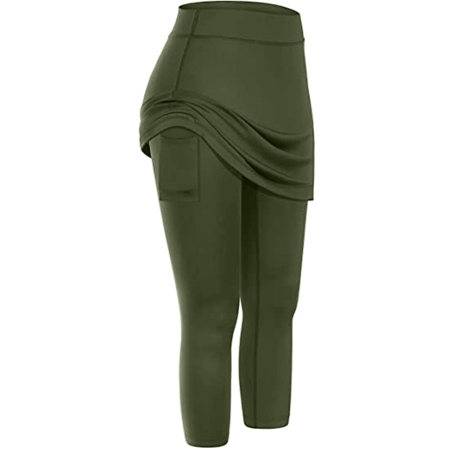 Legging-jupe modeste pour femme | Pantalon de tennis et de yoga avec jupe et poche