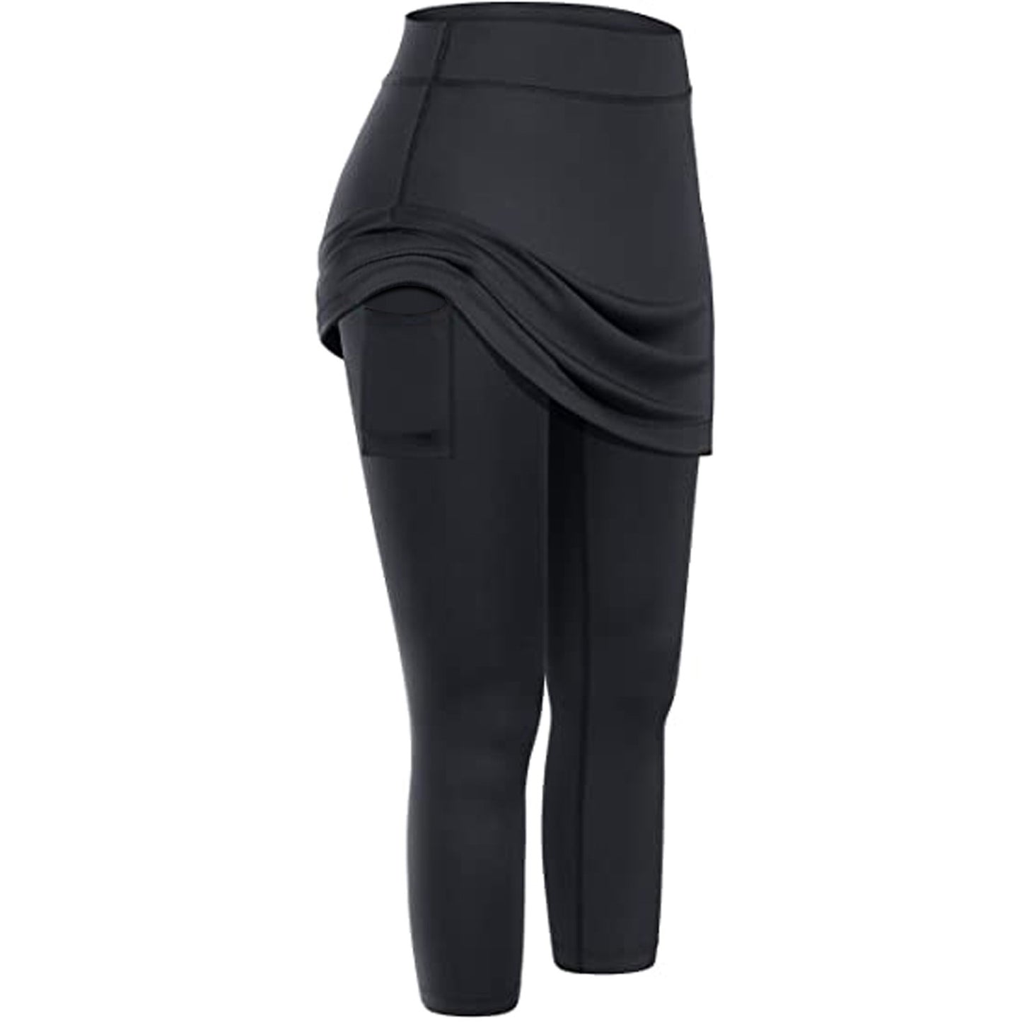 Legging-jupe modeste pour femme | Pantalon de tennis et de yoga avec jupe et poche