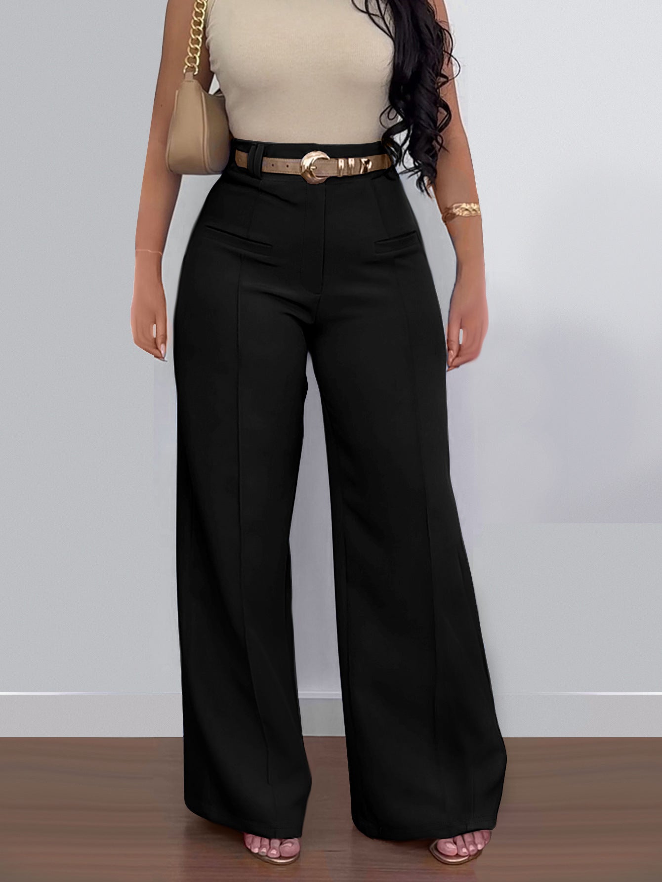 The Valeraine | Pantalon habillé à jambes larges pour femme – Infroissable et professionnel