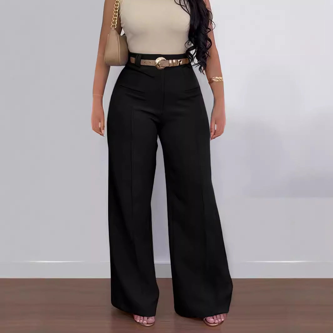 The Valeraine | Pantalon habillé à jambes larges pour femme – Infroissable et professionnel