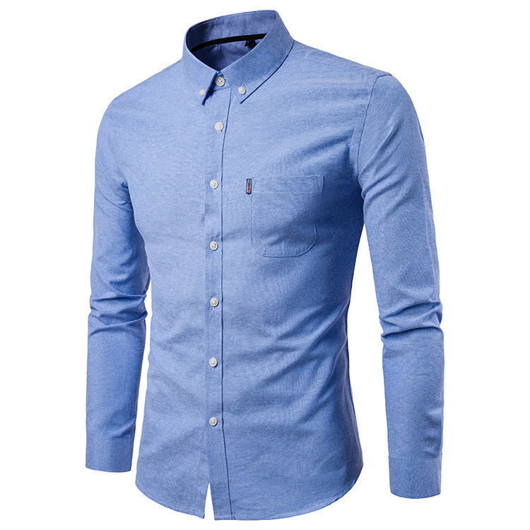 La Seoul Slim – Chemise habillée coréenne à manches longues coupe slim pour homme