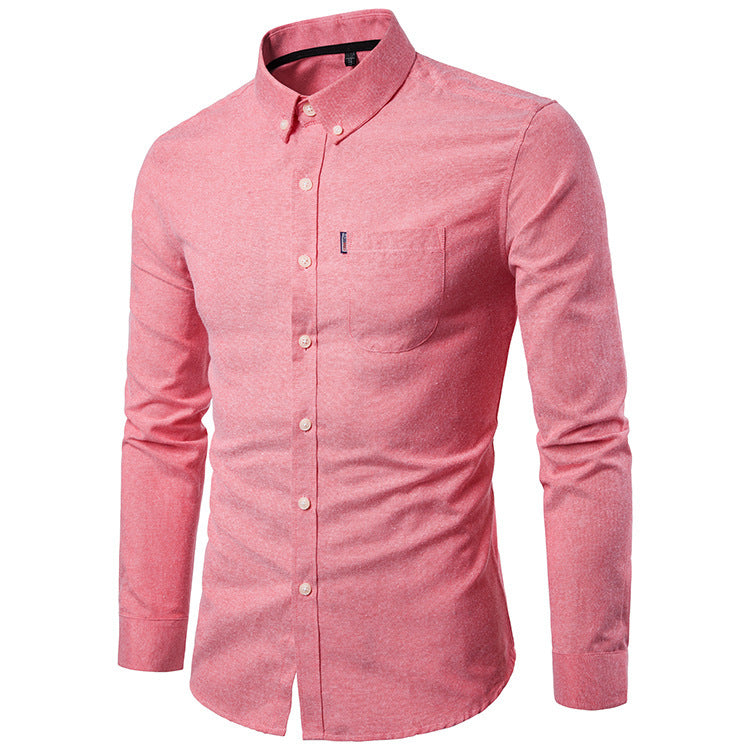 La Seoul Slim – Chemise habillée coréenne à manches longues coupe slim pour homme