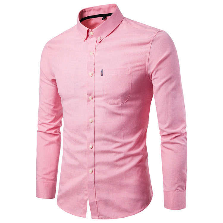 La Seoul Slim – Chemise habillée coréenne à manches longues coupe slim pour homme