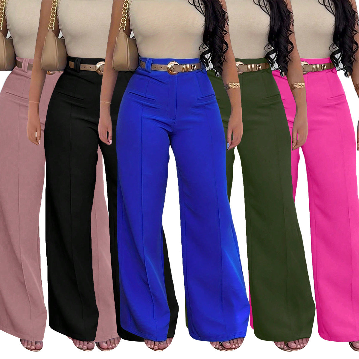 The Valeraine | Pantalon habillé à jambes larges pour femme – Infroissable et professionnel