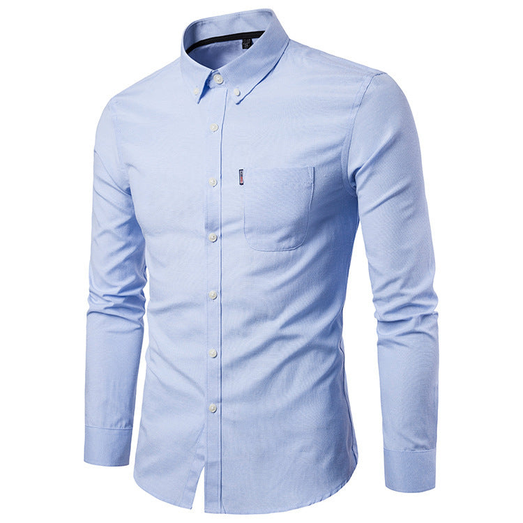 La Seoul Slim – Chemise habillée coréenne à manches longues coupe slim pour homme