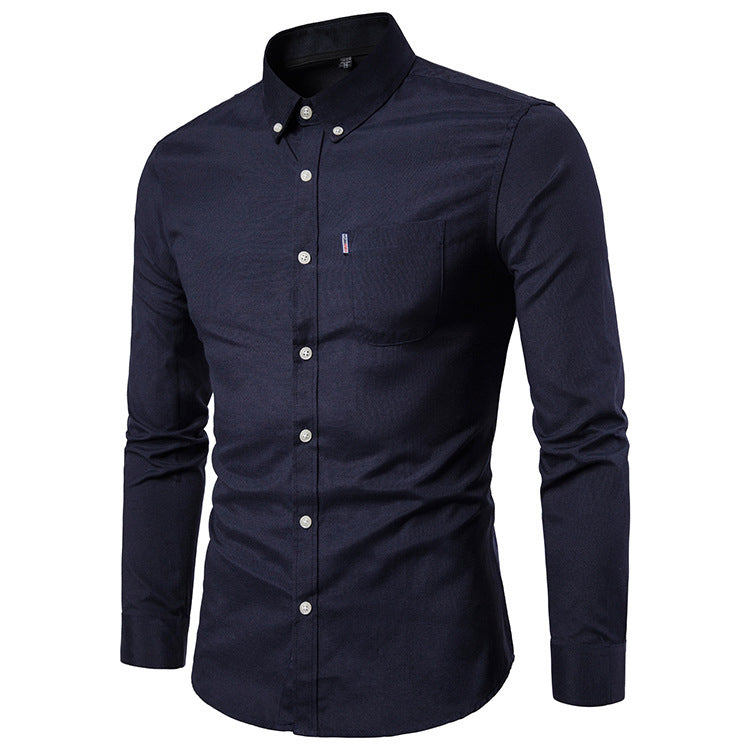 La Seoul Slim – Chemise habillée coréenne à manches longues coupe slim pour homme