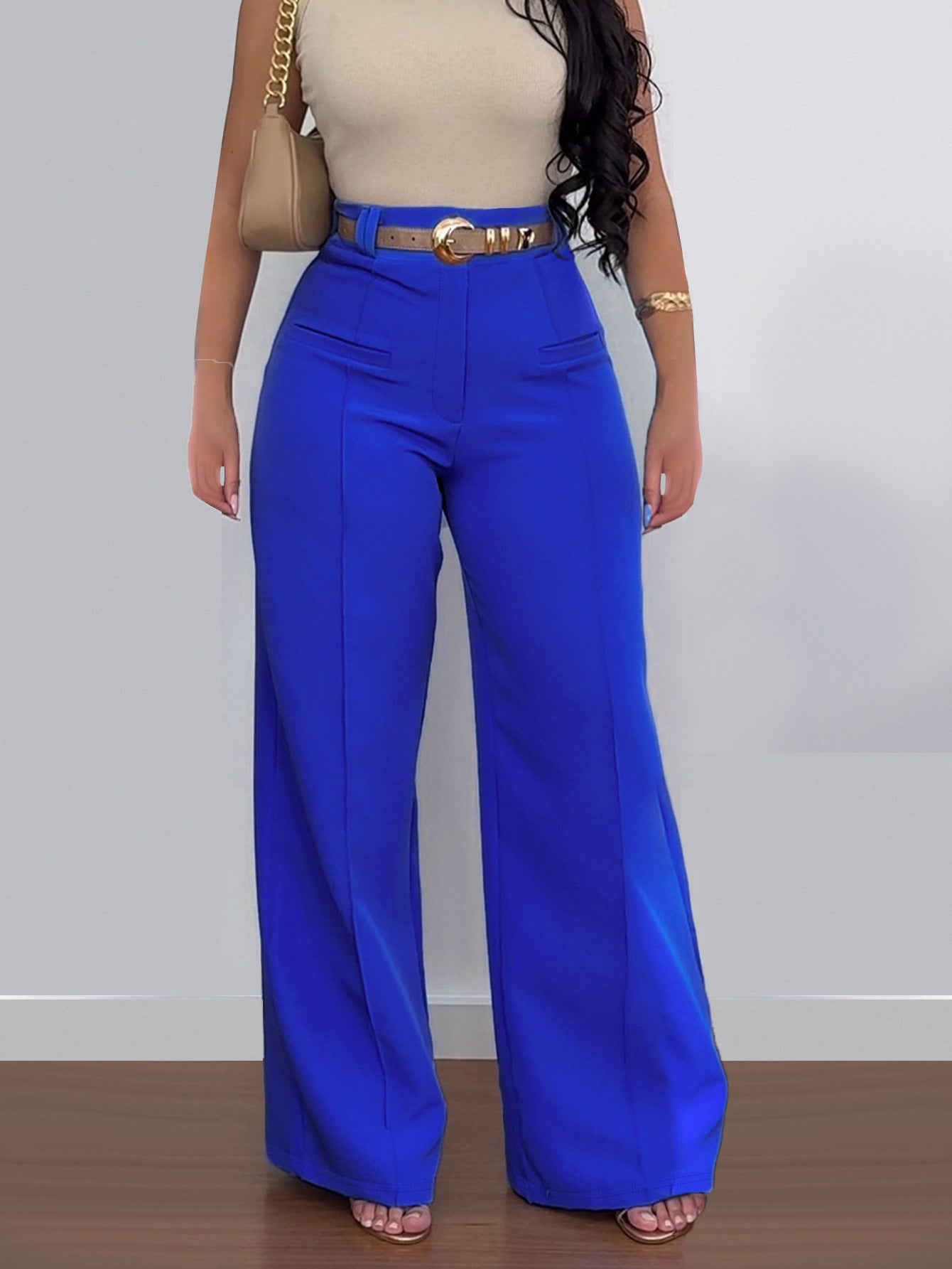 The Valeraine | Pantalon habillé à jambes larges pour femme – Infroissable et professionnel