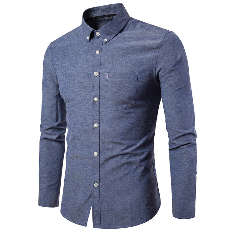 La Seoul Slim – Chemise habillée coréenne à manches longues coupe slim pour homme