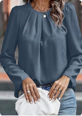 The Lyra Pleat — Women's Pleated Modest Pullover Blouse