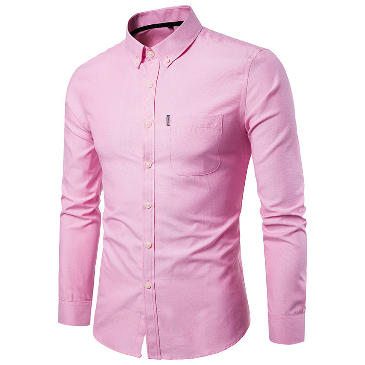 La Seoul Slim – Chemise habillée coréenne à manches longues coupe slim pour homme